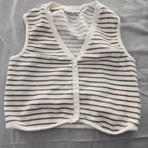 Striped Sleeveless Knit Top